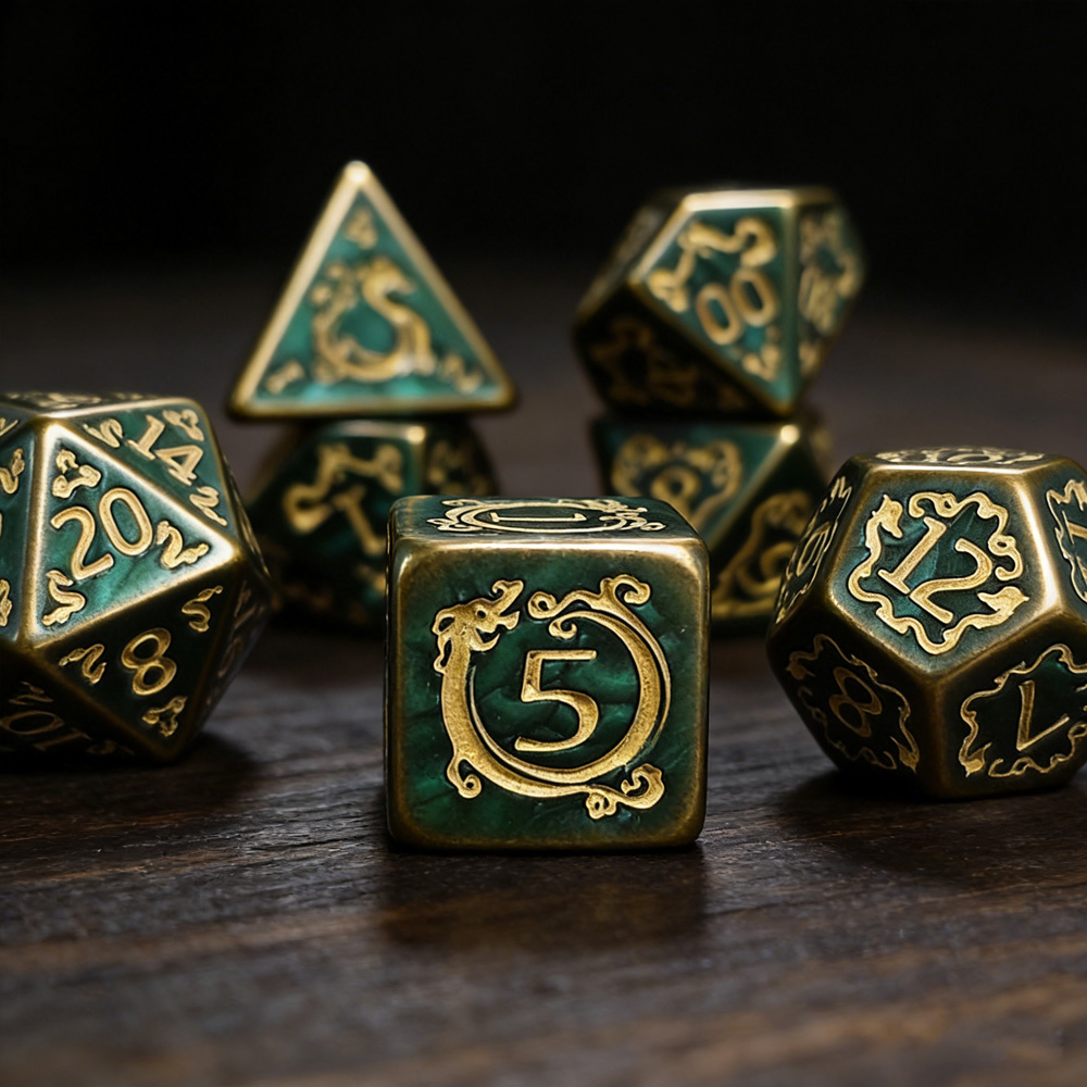 Dice Set Polyhedral - DND النرد 7 قطعة/المجموعة التنين نمط