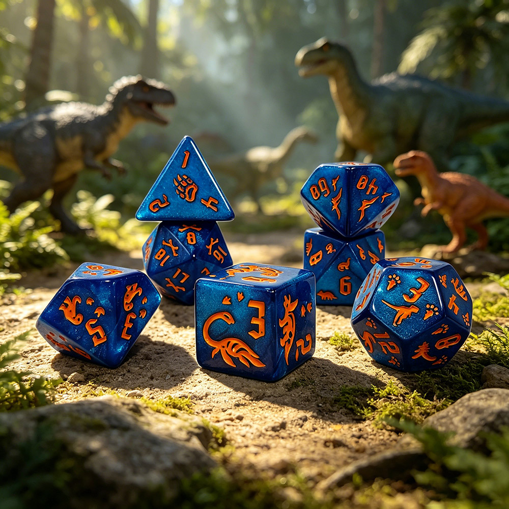 Dice Set Polyhedral - مجموعة من 7 قطع من مكعبات