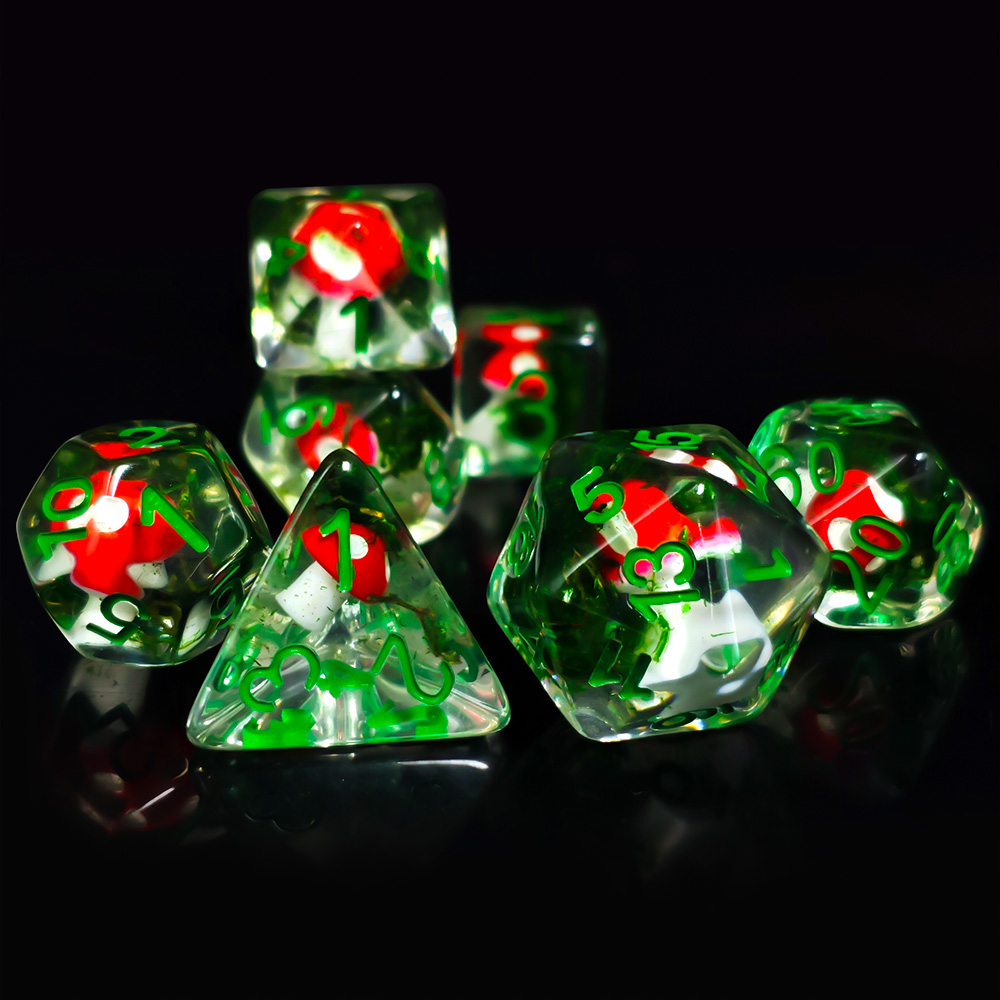 Dice Set Polyhedral - 7 قطعة/المجموعة DND النرد الراتنج الشفاف