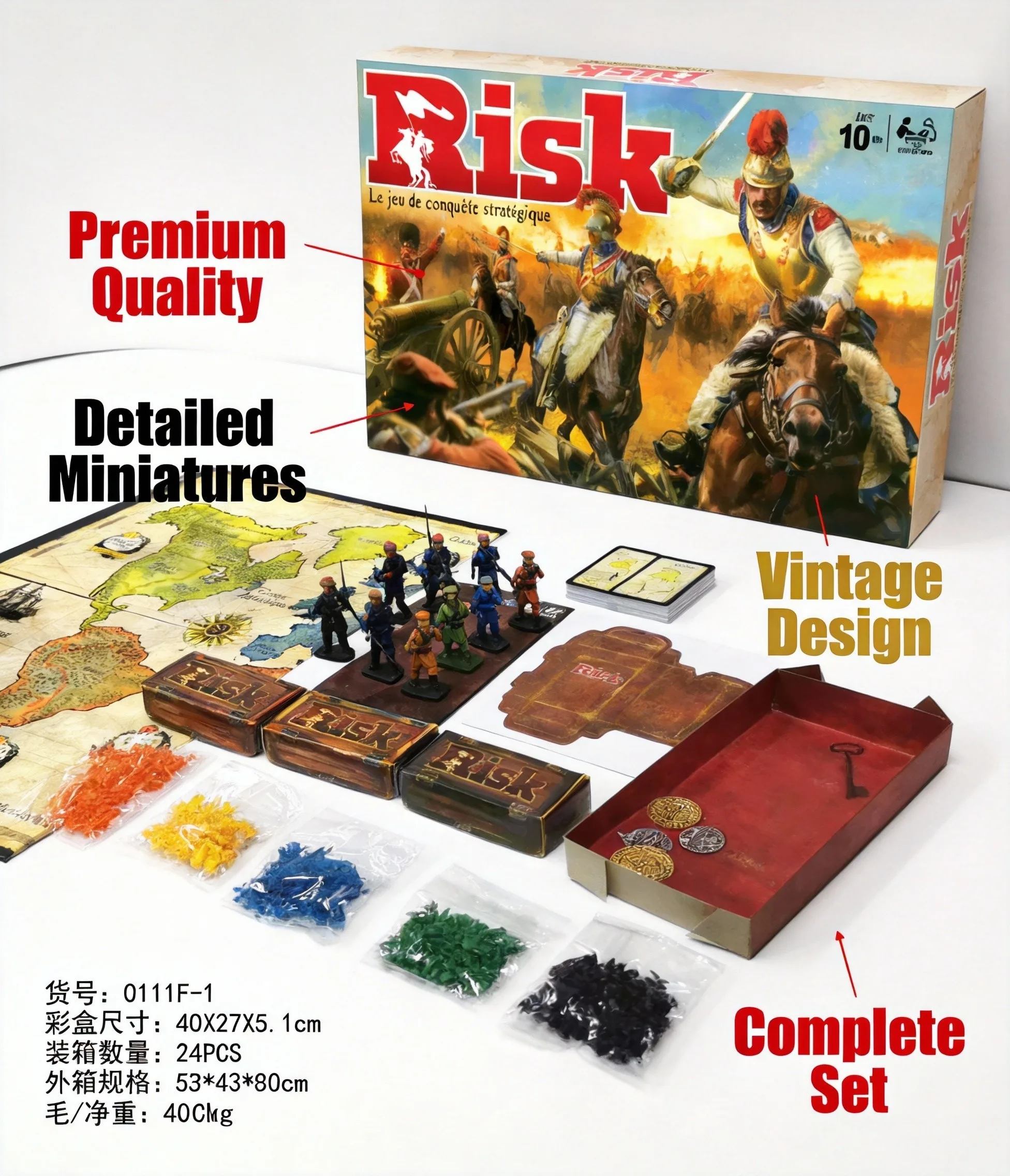 Board Game Risk - لعبة استراتيجية فرنسية كلاسيكية للغزو العالمي،
