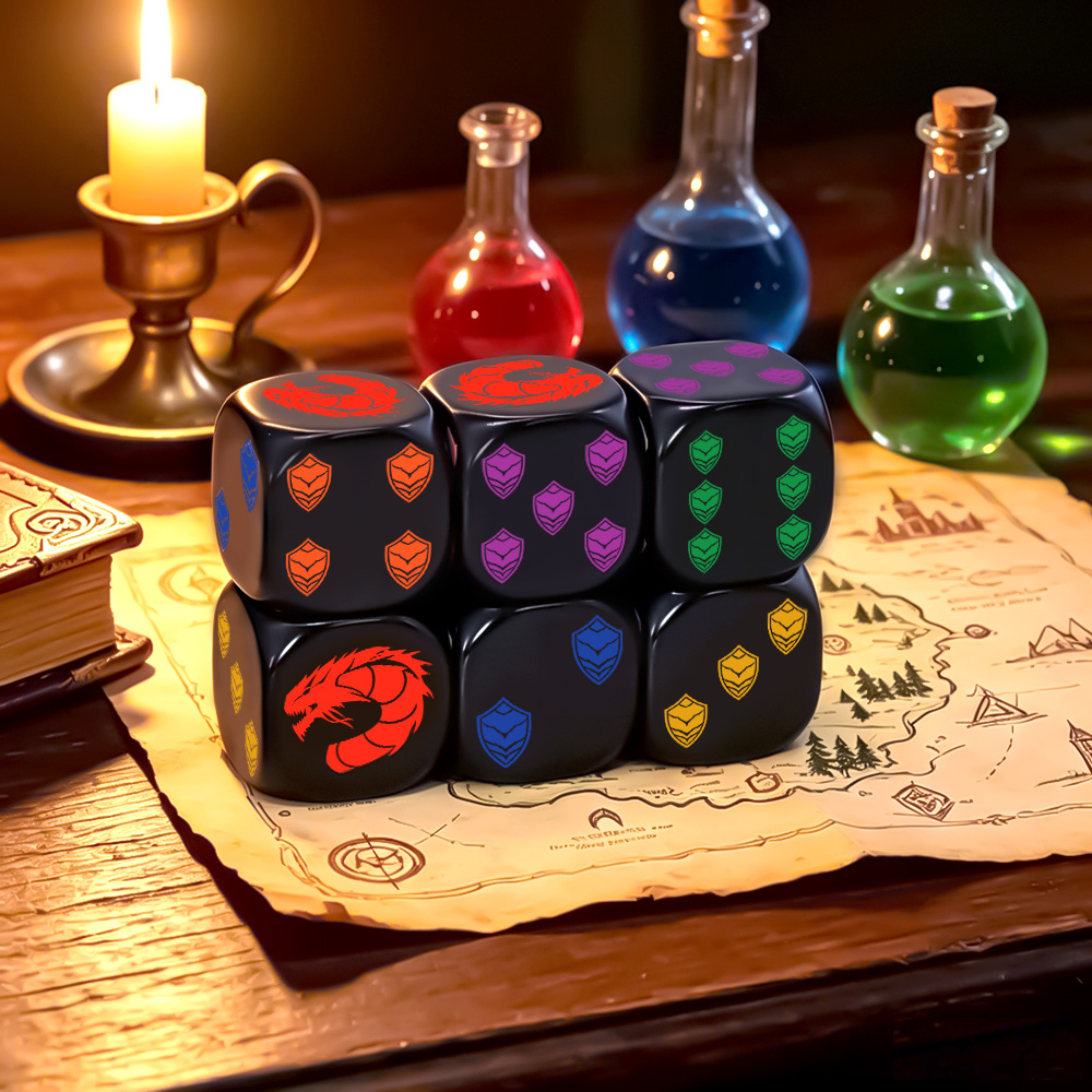 Dice Set Polyhedral - مجموعة من 6 قطع من نرد