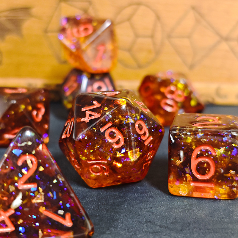 Dice Set Polyhedral - مجموعة نرد متعددة الأوجه من الراتنج