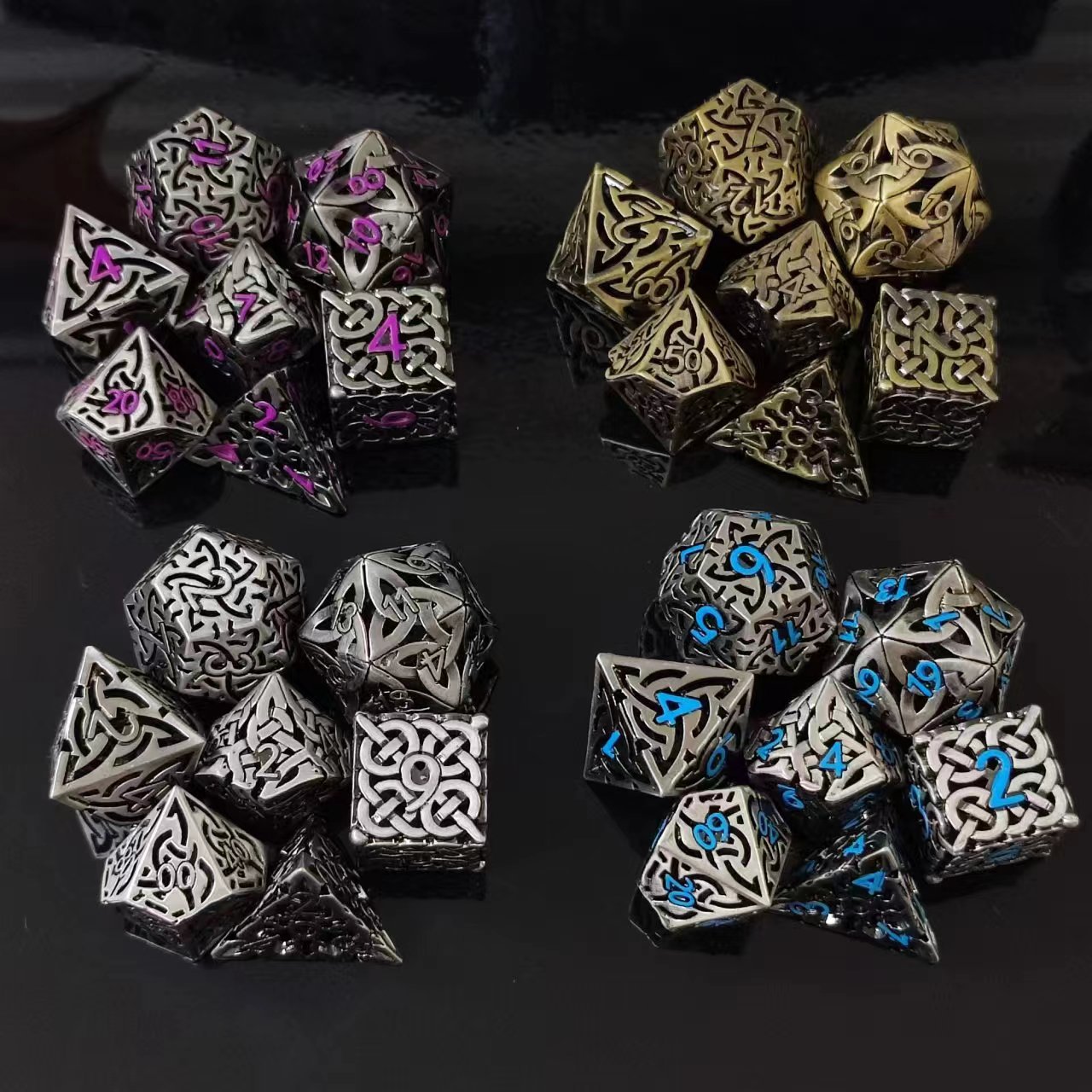 7 قطعة تأثيري D4-D20 DND النحا - مراجعة Dice Set Polyhedral وسعره