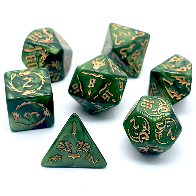 مجموعة من 7 قطع من مكعبات الأك - مراجعة Dice Set Polyhedral وسعره