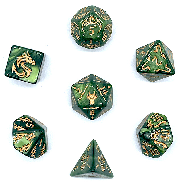 مجموعة من 7 قطع من مكعبات الأك - مراجعة Dice Set Polyhedral وسعره