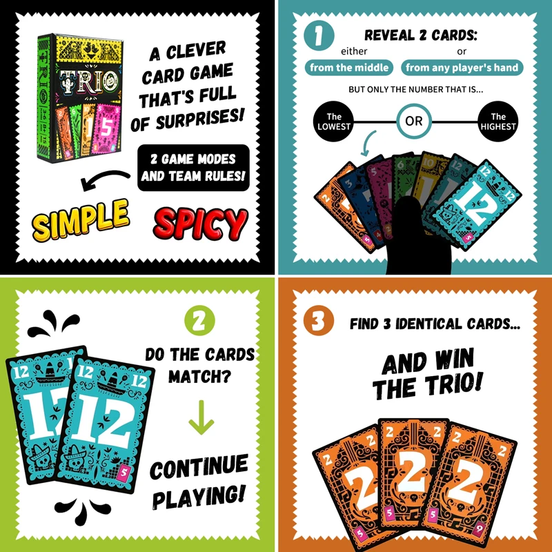 لعبة بطاقات استراتيجية TRIO، م - مراجعة Board Game For 3 Players وسعره