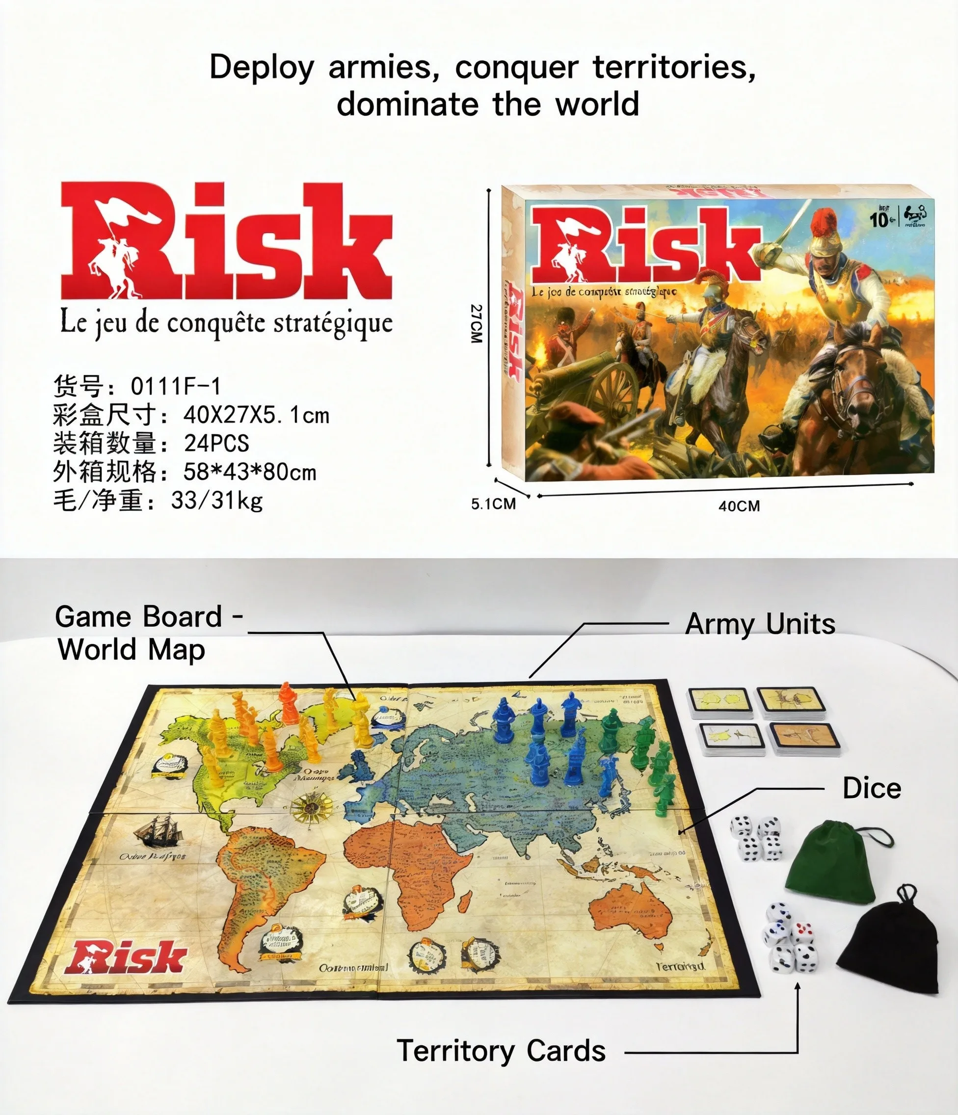 لعبة استراتيجية فرنسية كلاسيكي - مراجعة Board Game Risk وسعره