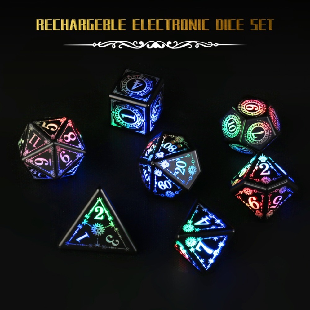 7 قطعة/المجموعة الإلكترونية مض - مراجعة Dice Set Polyhedral وسعره