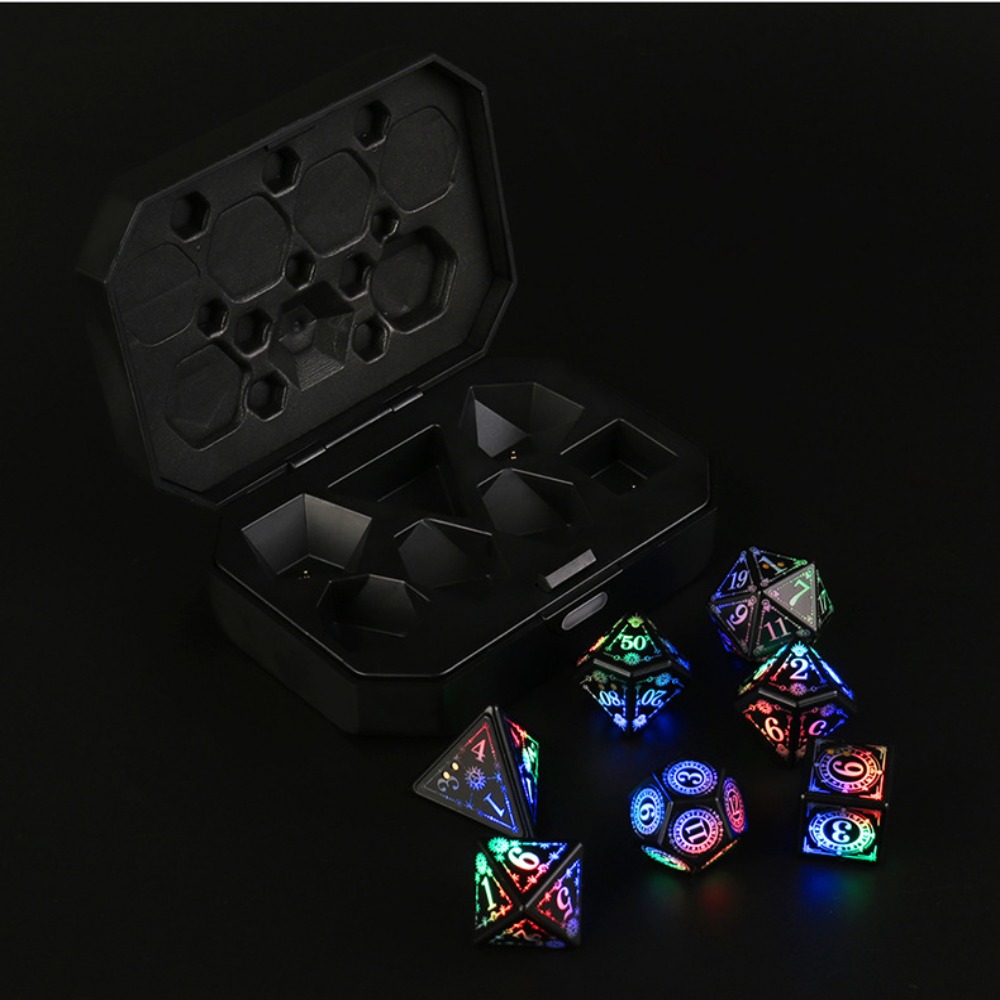 7 قطعة/المجموعة الإلكترونية مض - مراجعة Dice Set Polyhedral وسعره